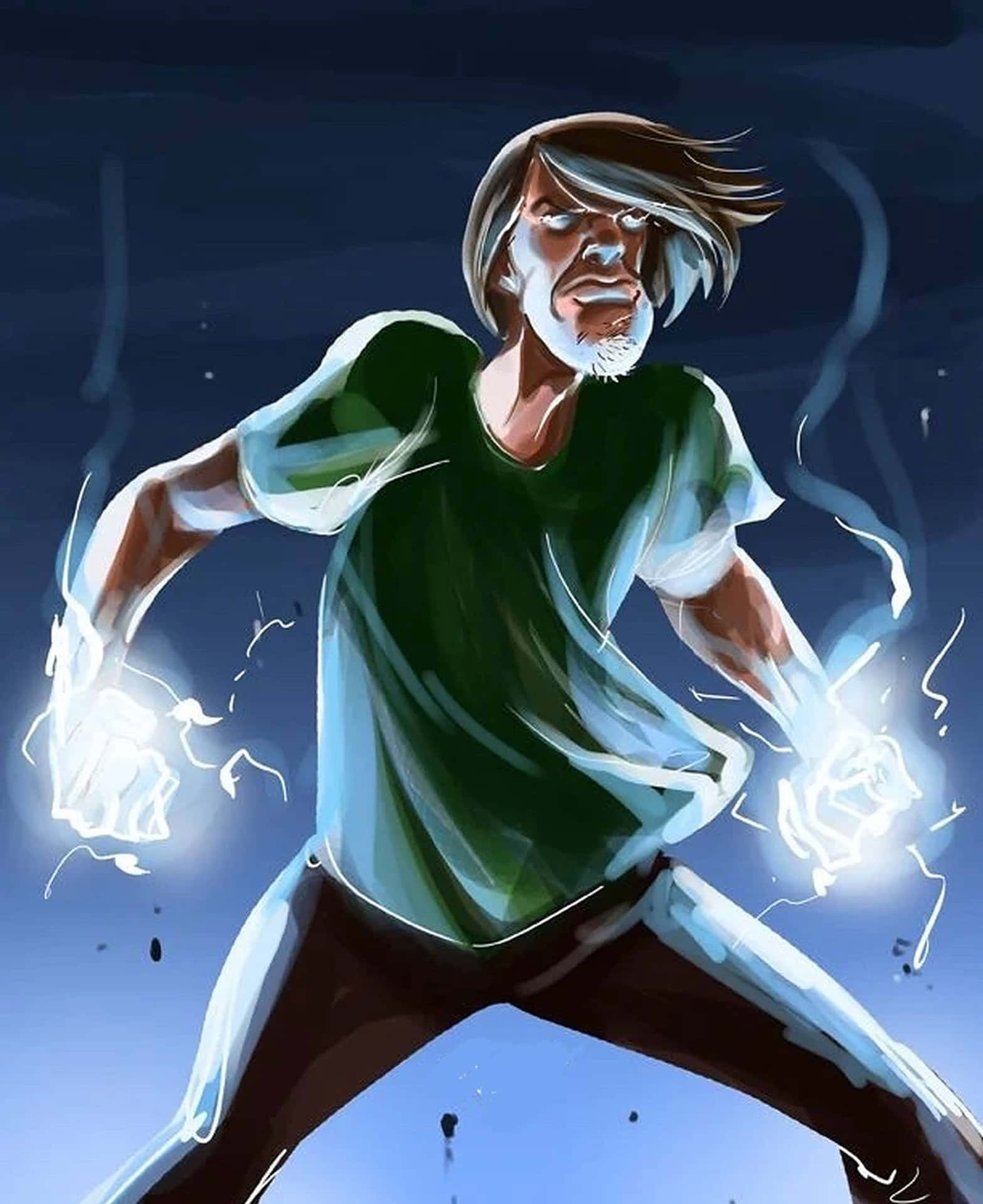 A Man With A Lightning Bolt In His Hand Background