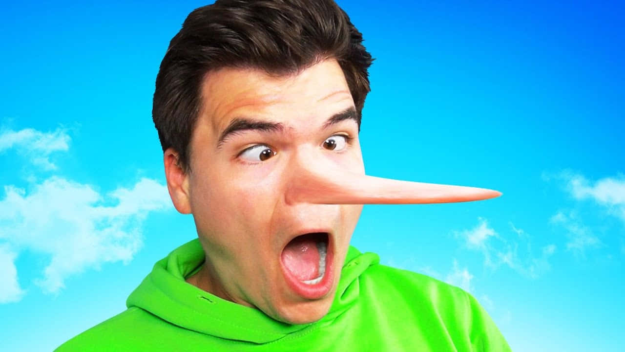 A Man With A Nose Sticking Out Of His Mouth Background