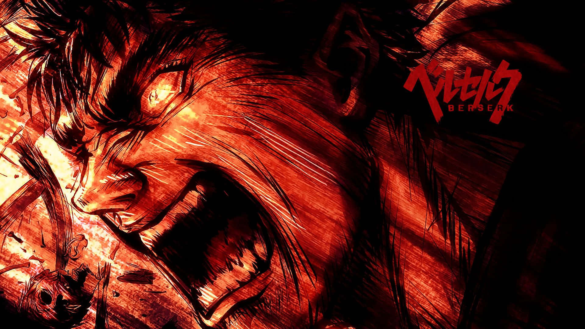 A Man With A Red Face And A Red Mouth Background