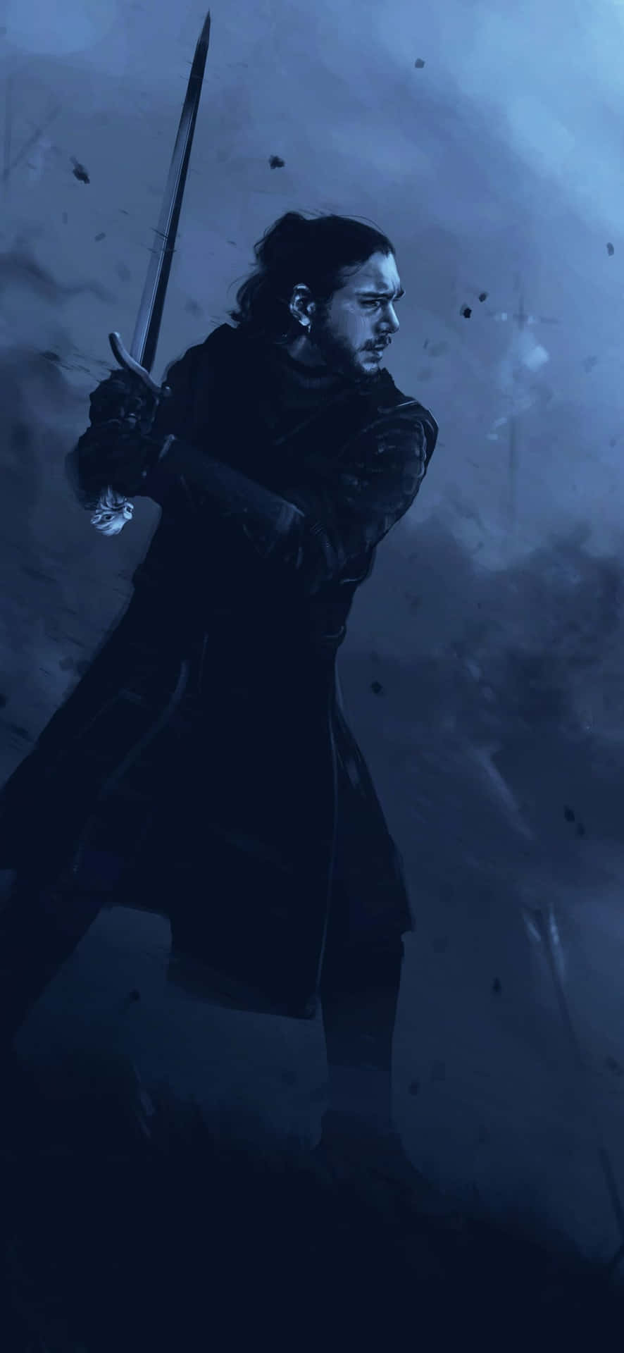 A Man With A Sword In The Dark