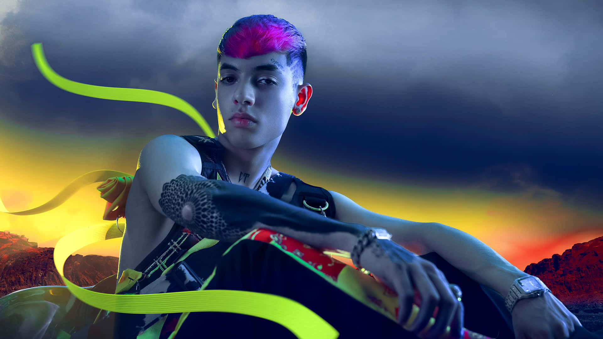 A Man With A Tattoo On His Arm Background