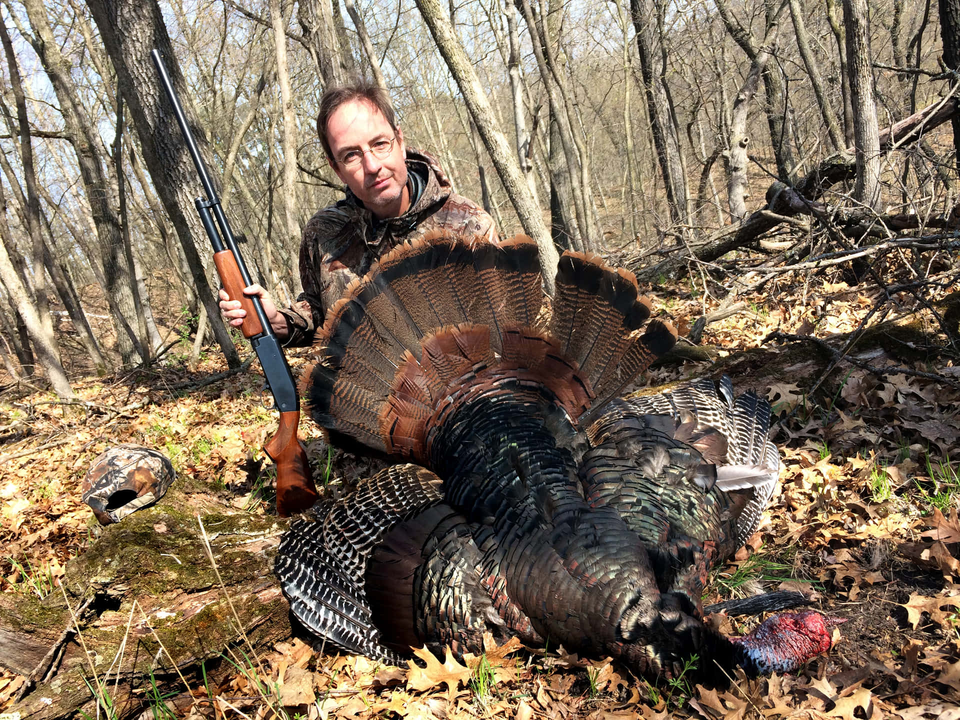 A Man With A Turkey Background