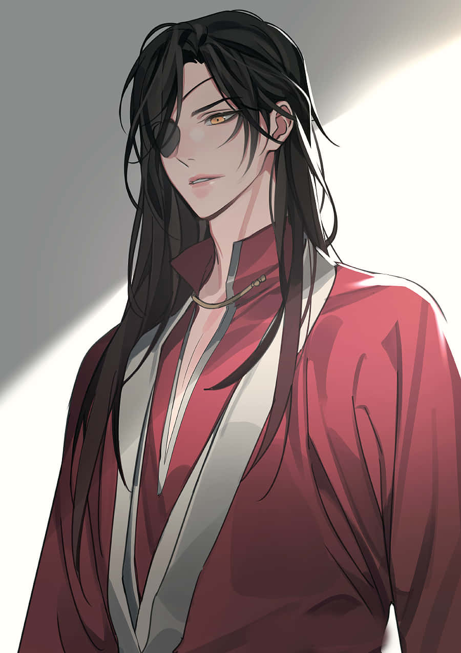 A Man With Long Hair And A Red Robe Background