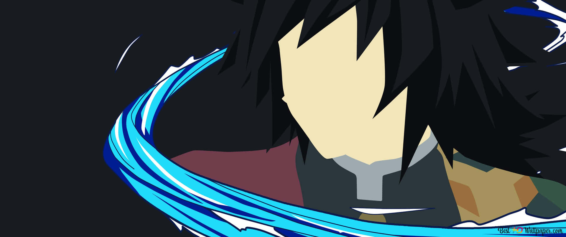 A Man With Long Hair And Blue Hair Background