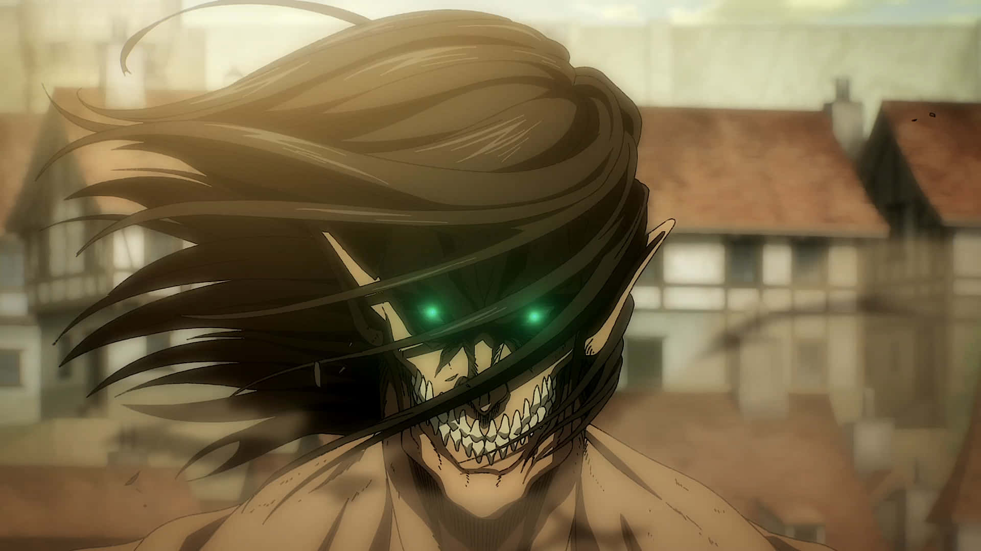 A Man With Long Hair And Green Eyes Background