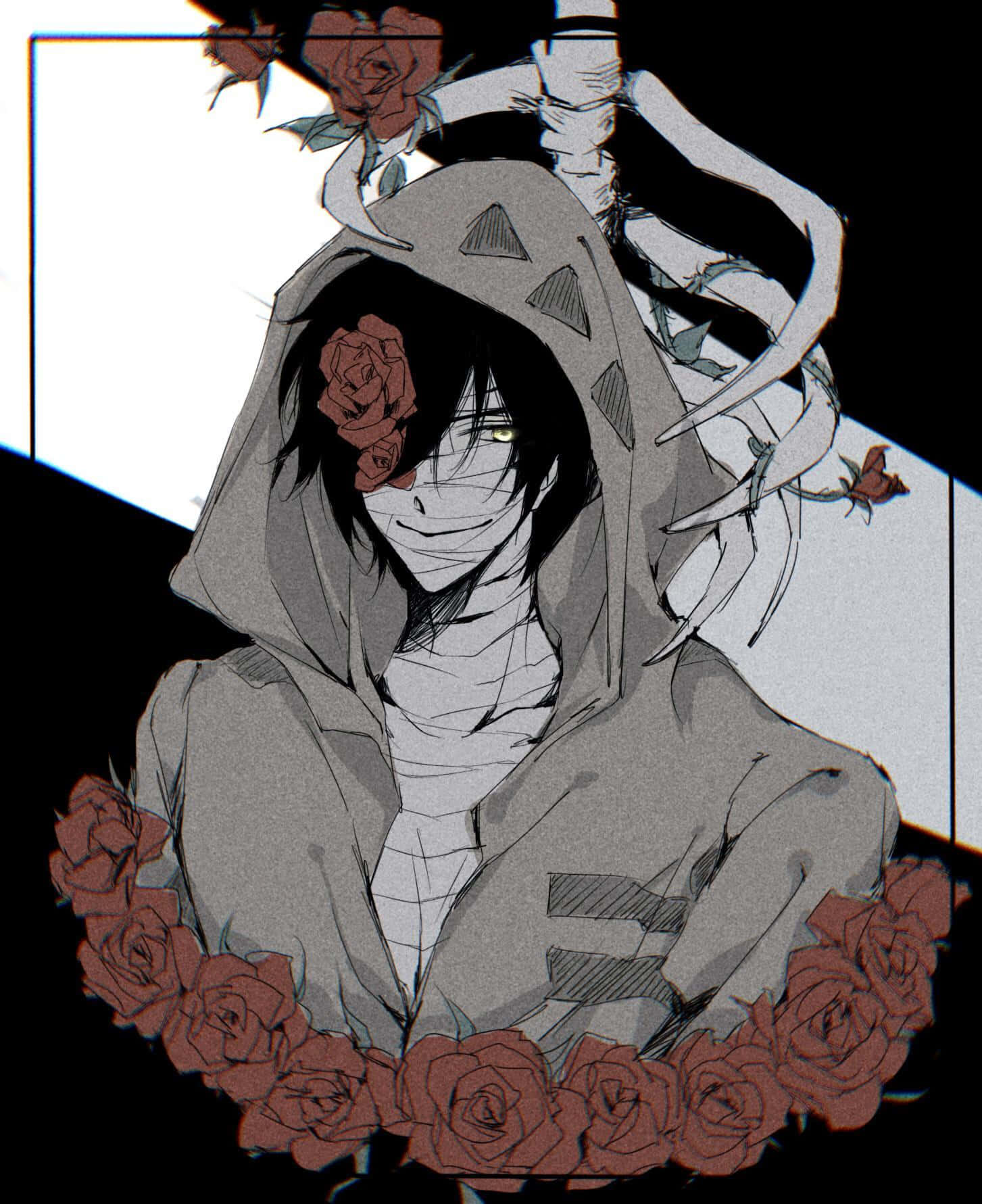 A Man With Roses On His Head Background