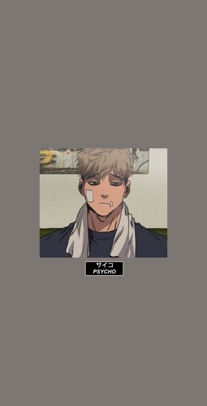 A Manga Character With A White Shirt And A Scarf Background