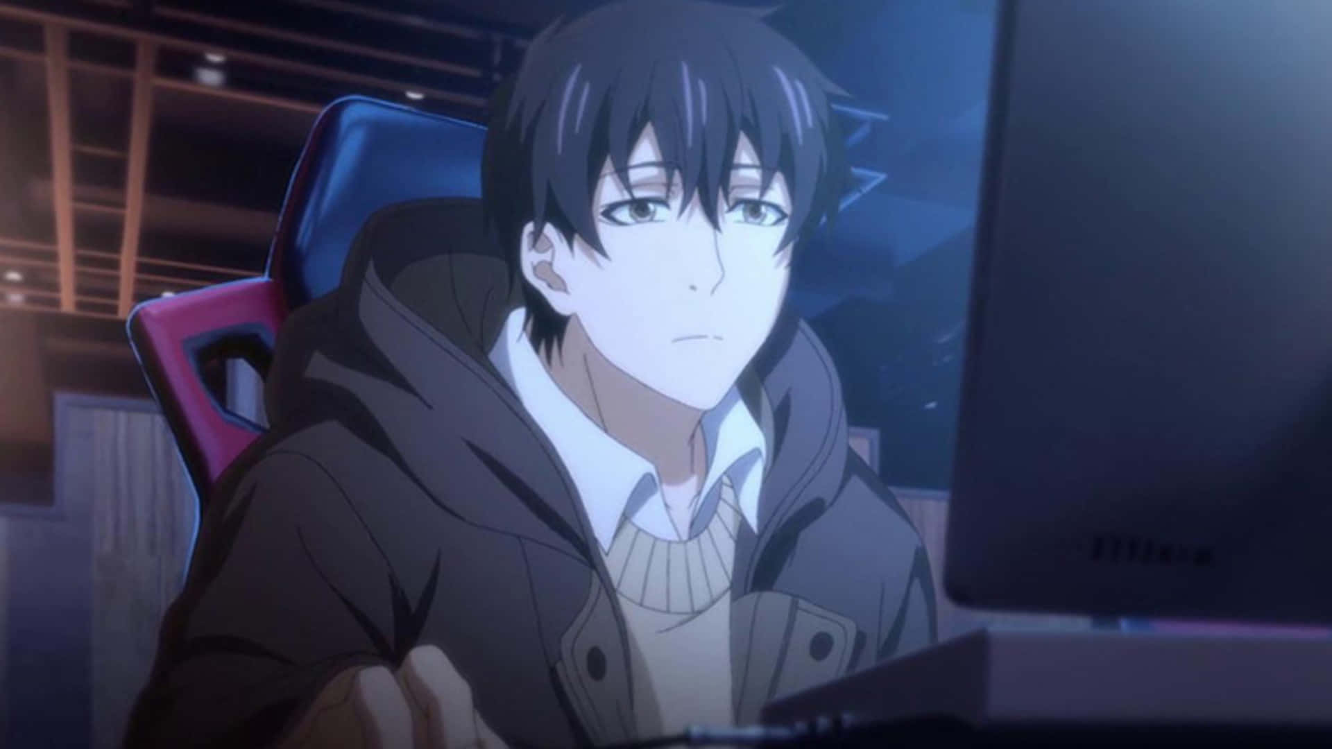 A Manga-inspired Computer Programmer Background