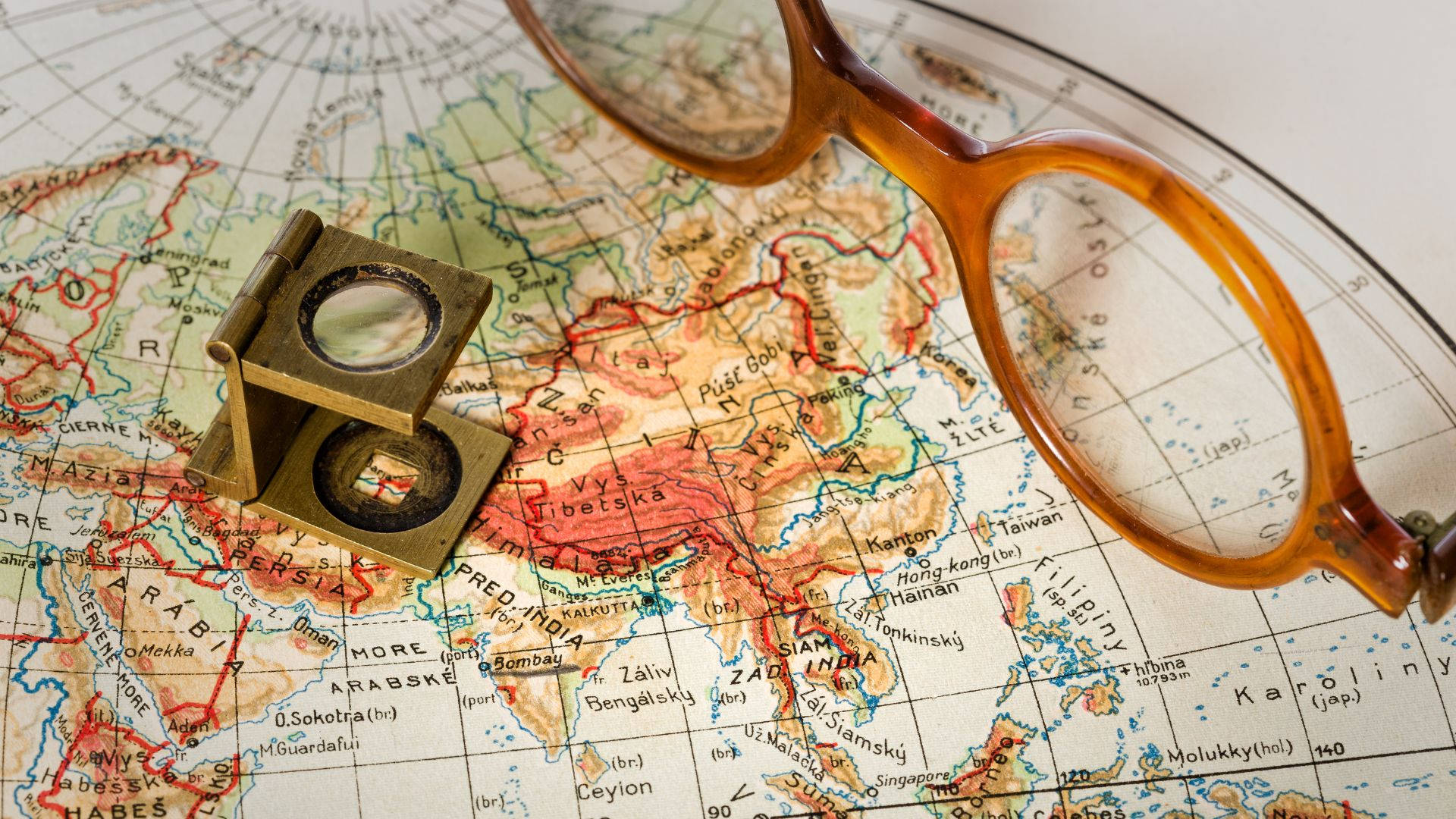 A Map And Loupe Background