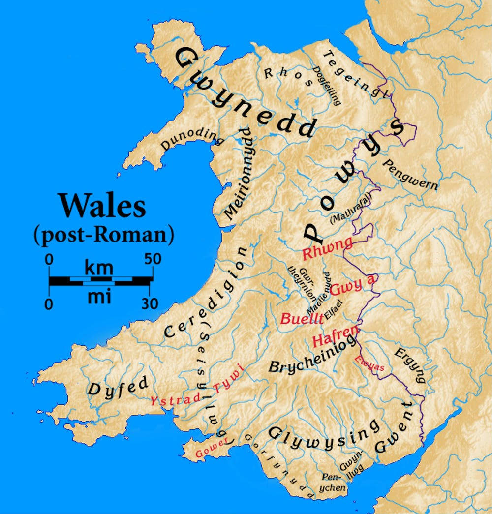 A Map Of Wales With The Major Cities And Towns Background