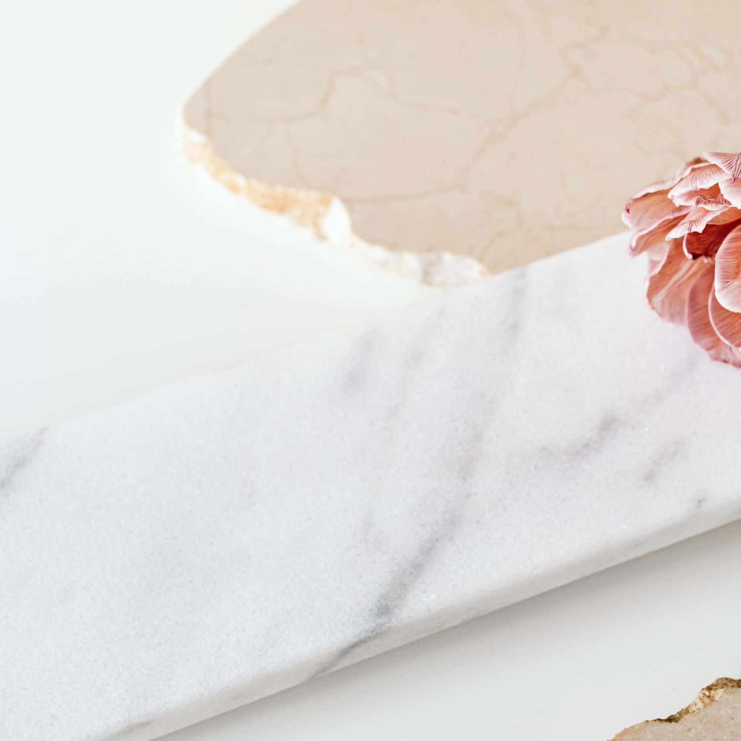 A Marble Tray With A Flower On It Background