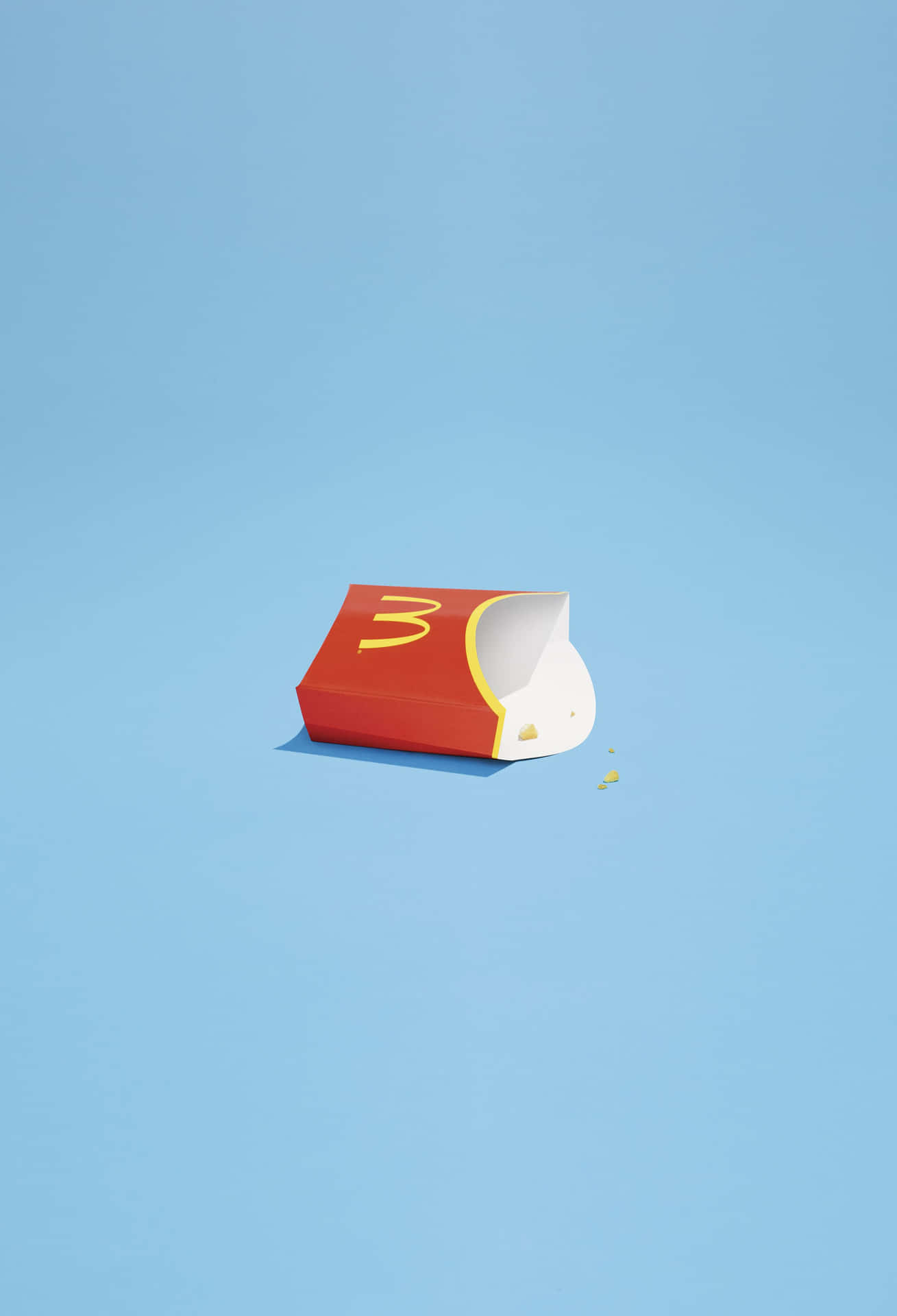 A Mcdonald's Bag On A Blue Surface Background