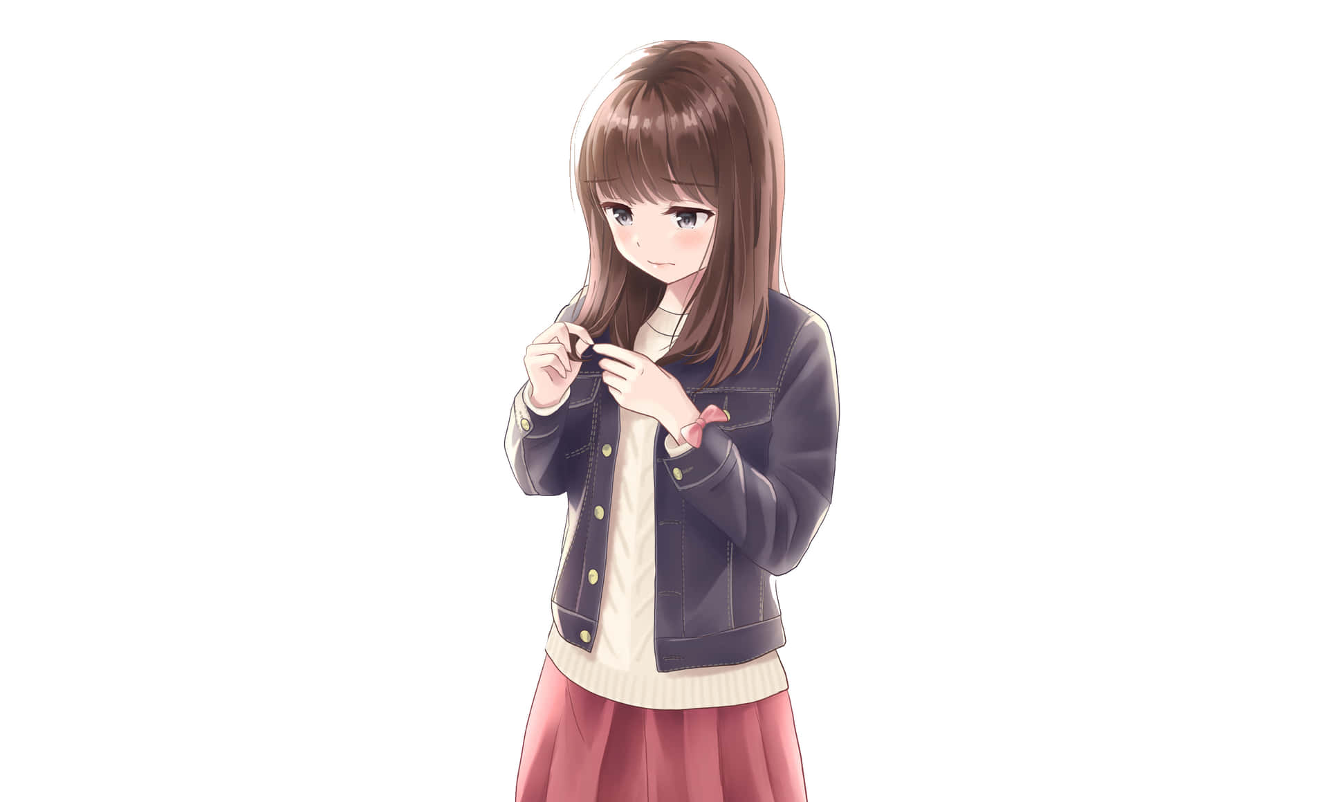 A Melancholic Portrait Of An Anime Character Background