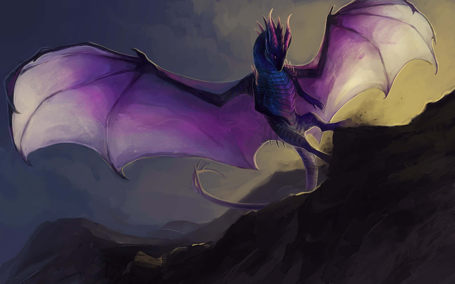 A Menacing Dragon Keeping Guard Of The Magical Forest. Background