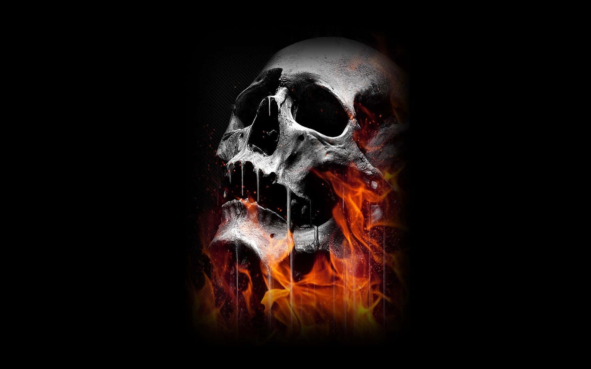 A Menacing Evil Skull With Eery Eyes And An Ominous Aura Background