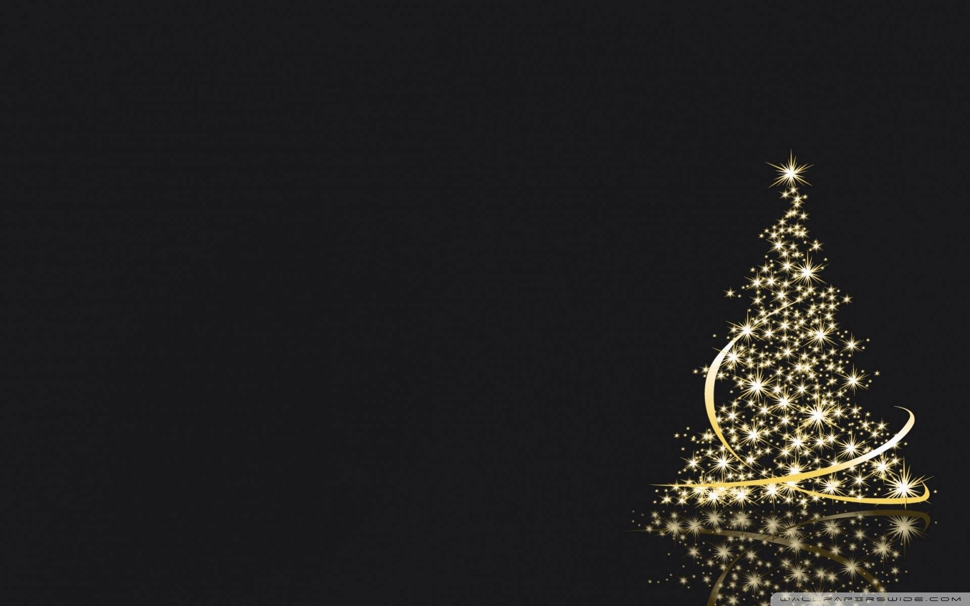 A Merry Christmas With A Black Christmas Tree Background