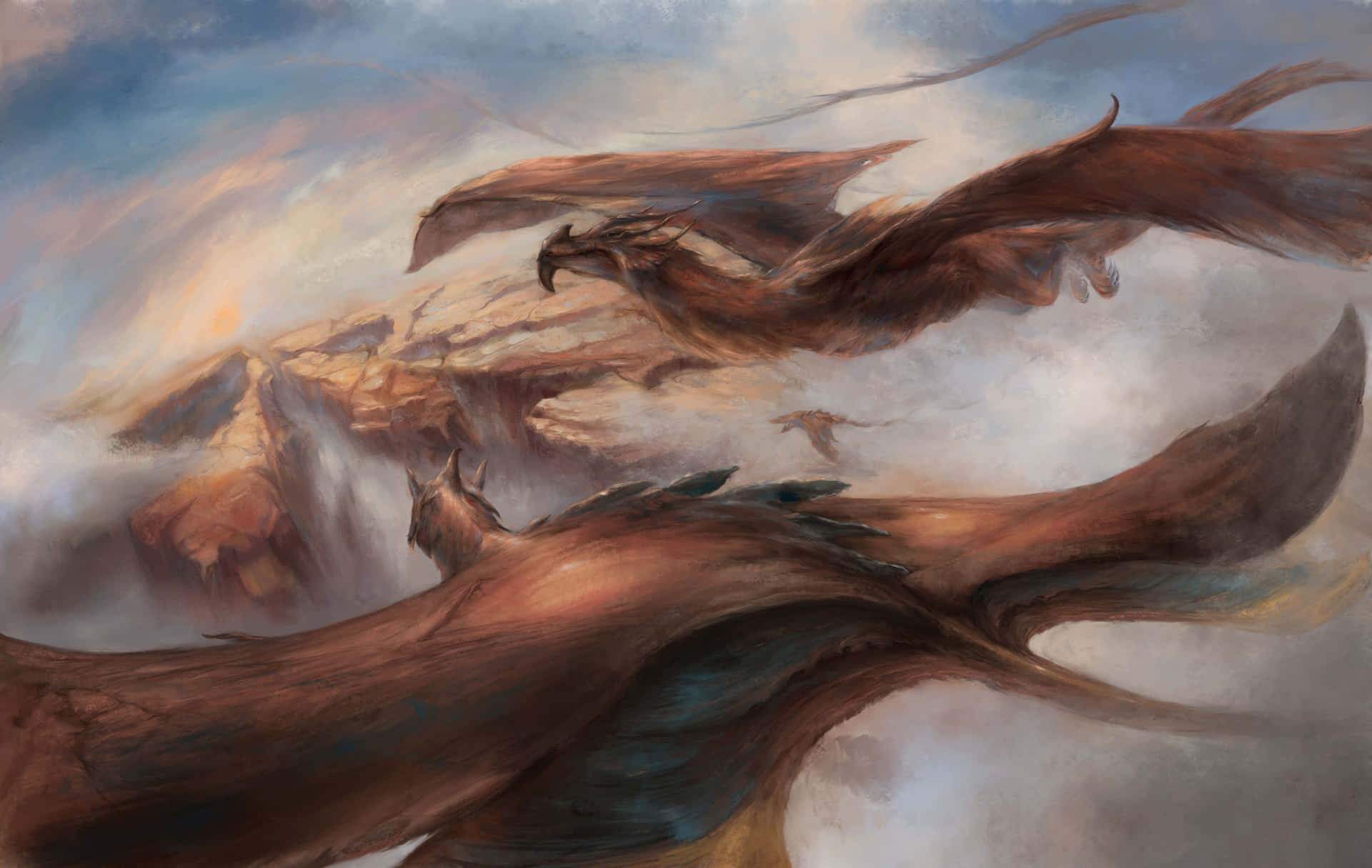 A Mighty Mythical Dragon Is Taking Flight Against A Starry Night Sky