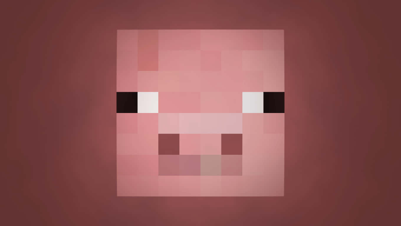 A Minecraft Pig Running By An Oceanic Hillside Background