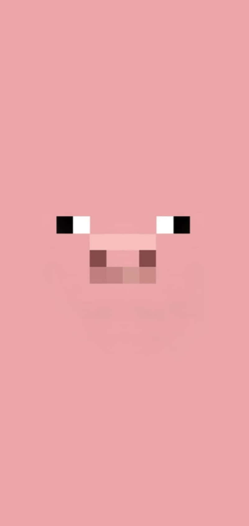A Minecraft Pig Takes A Stroll Through A Grassy Landscape. Background
