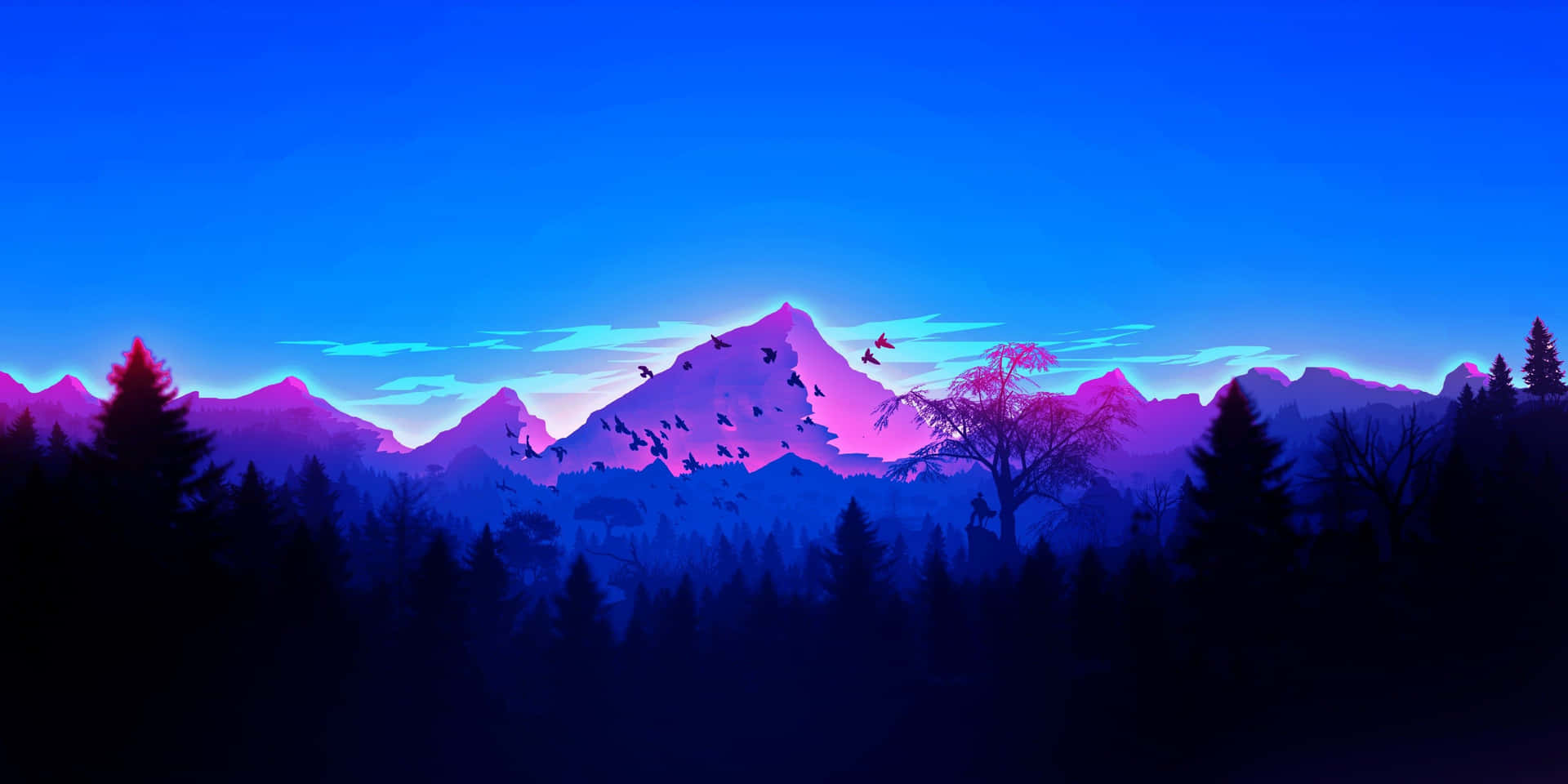 A Minimalist Mountain Scene Showcasing The Simplicity Of Nature Background