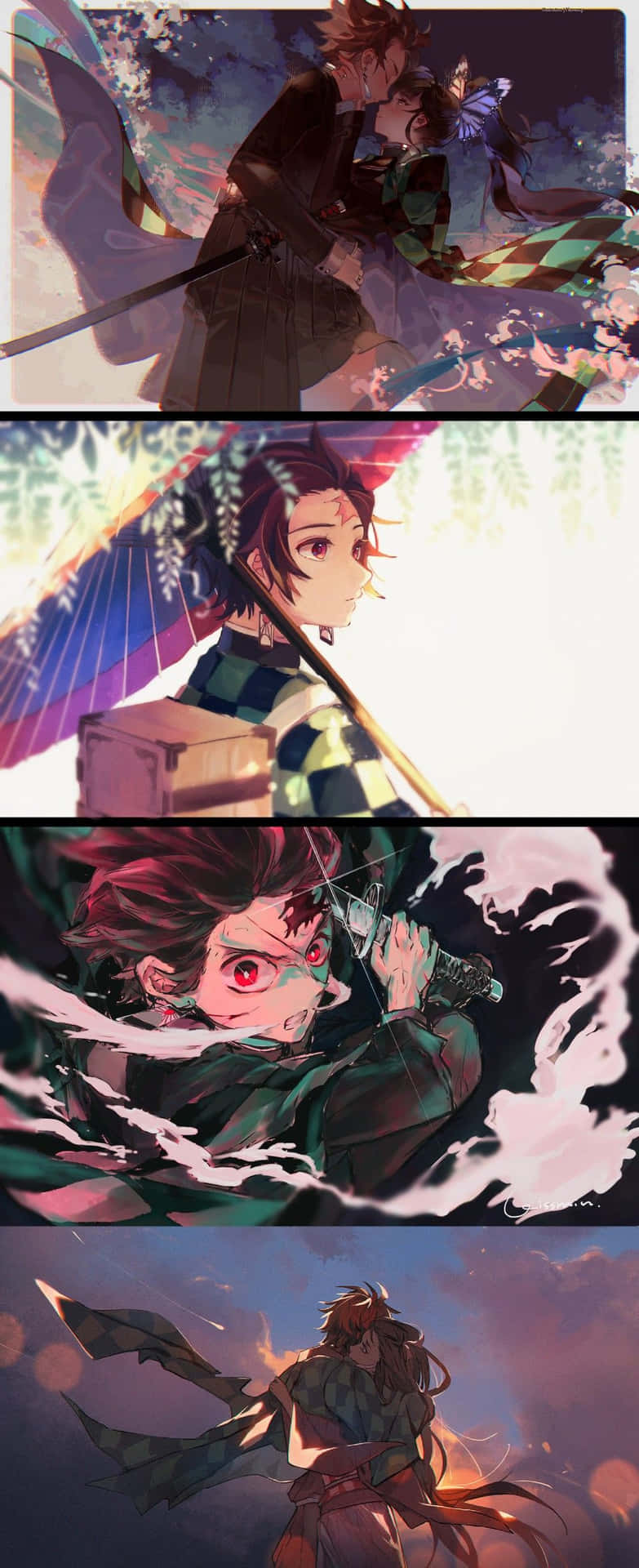 A Minimalist Poster Of The Popular Anime Series Demon Slayer. Background