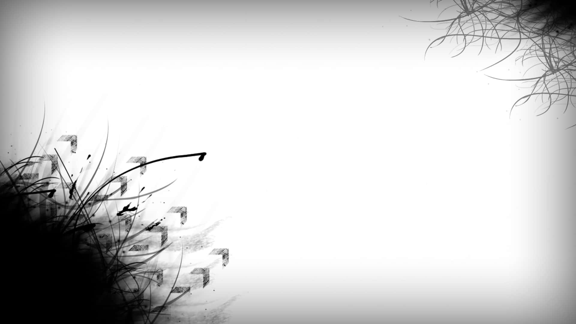 A Minimalist Styled Computer Desk Setup In Black And White Background
