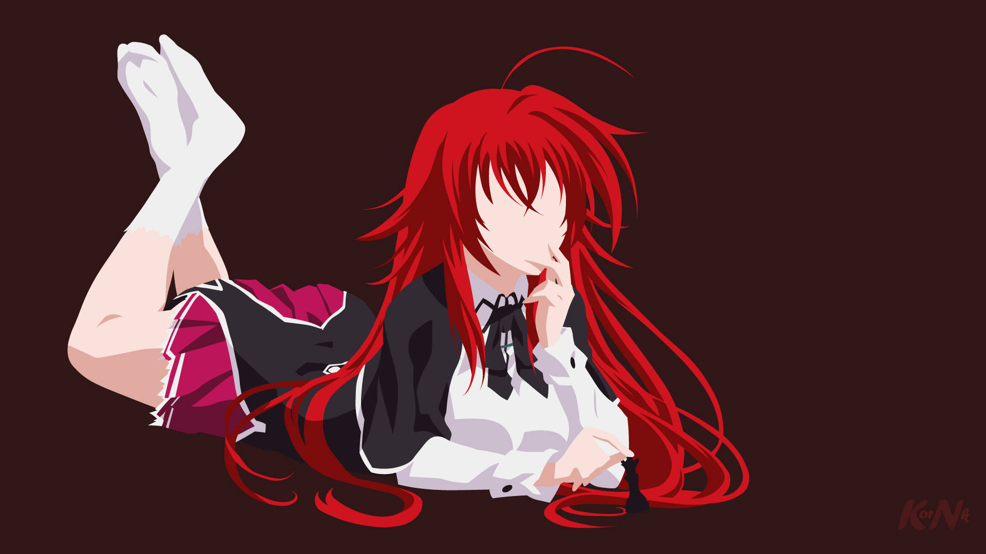 A Minimalistic Take On Rias From The Popular Anime Series Highschool Dxd Background