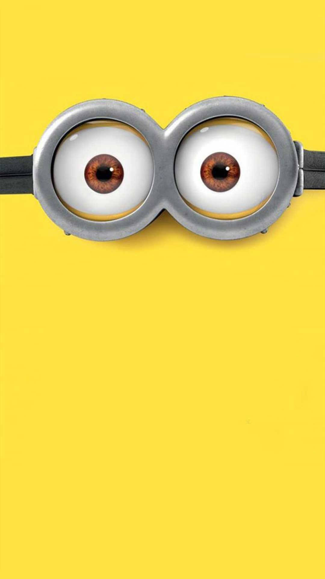 A Minion With Glasses On A Yellow Background Background