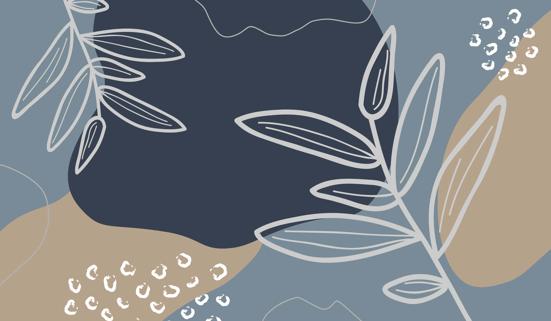 A Modern Abstract Pattern With Leaves And Flowers Background