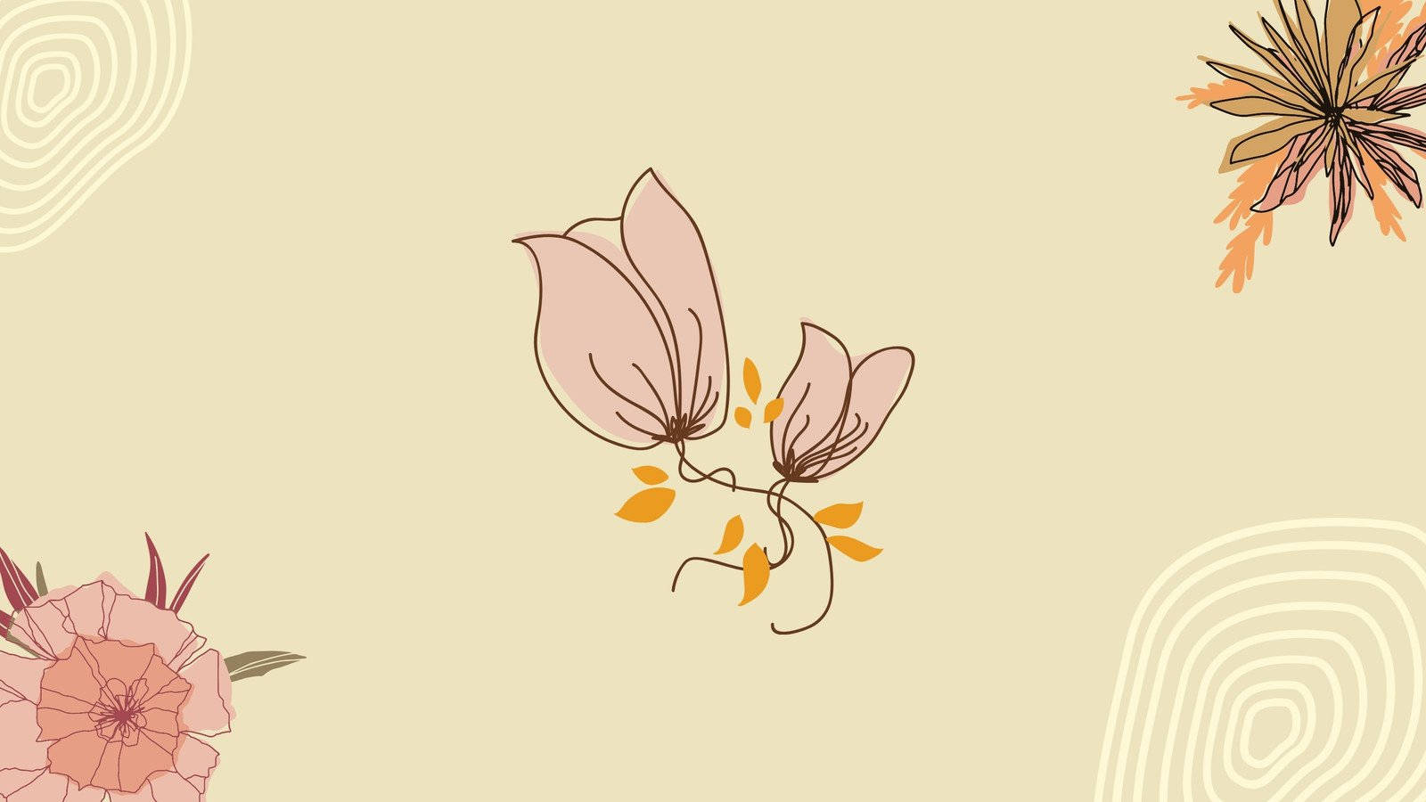 A Modern Desktop Computer Featuring A Minimalist Background Of A Flower Design. Background