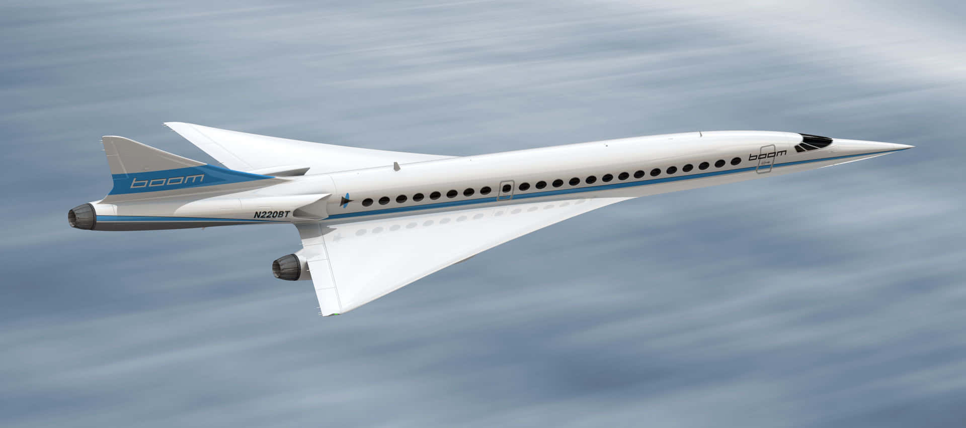 A Modern Passenger Aircraft Soaring Through The Clouds Background