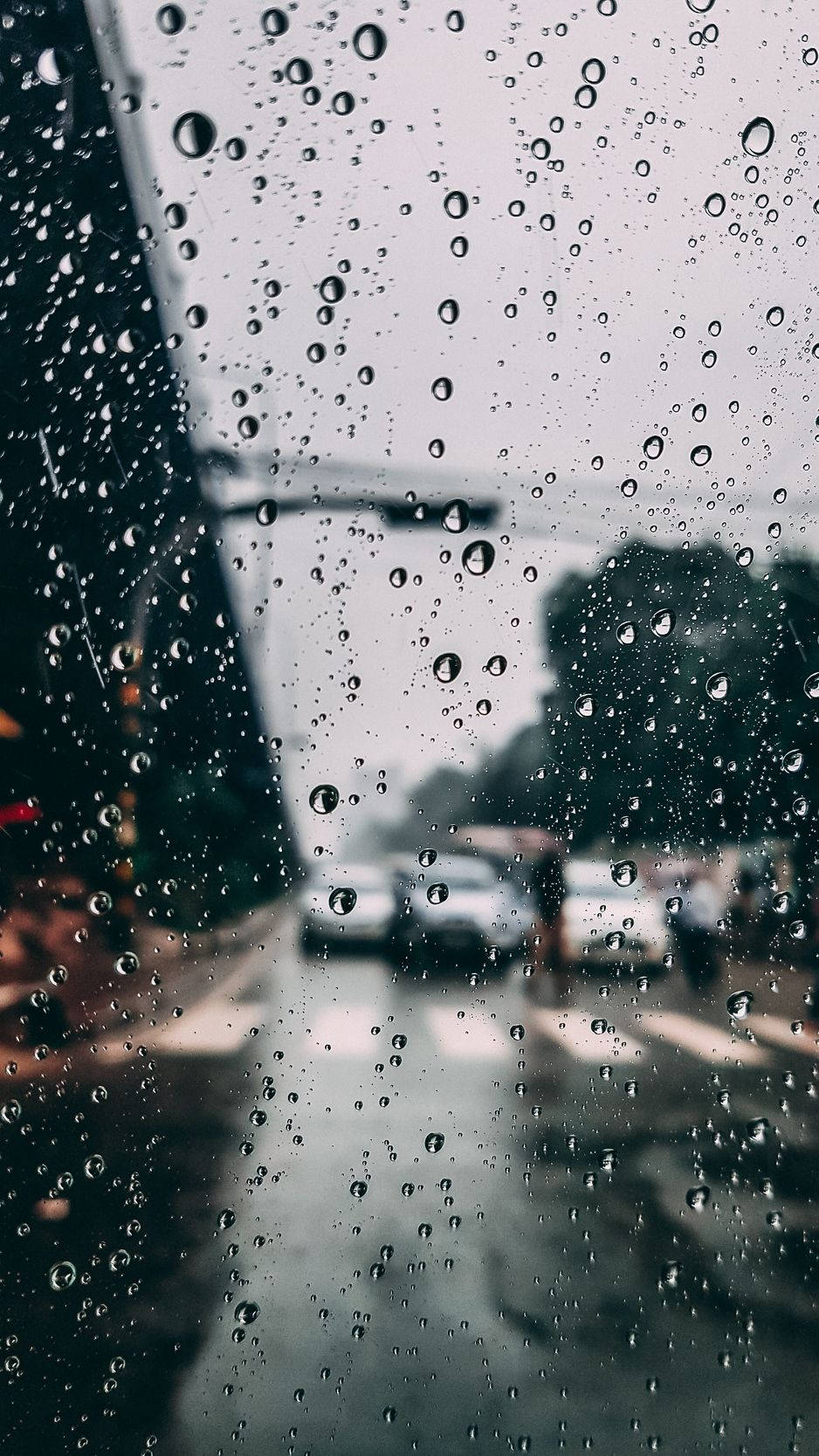 A Modern Phone Caught In A Downpour. Background