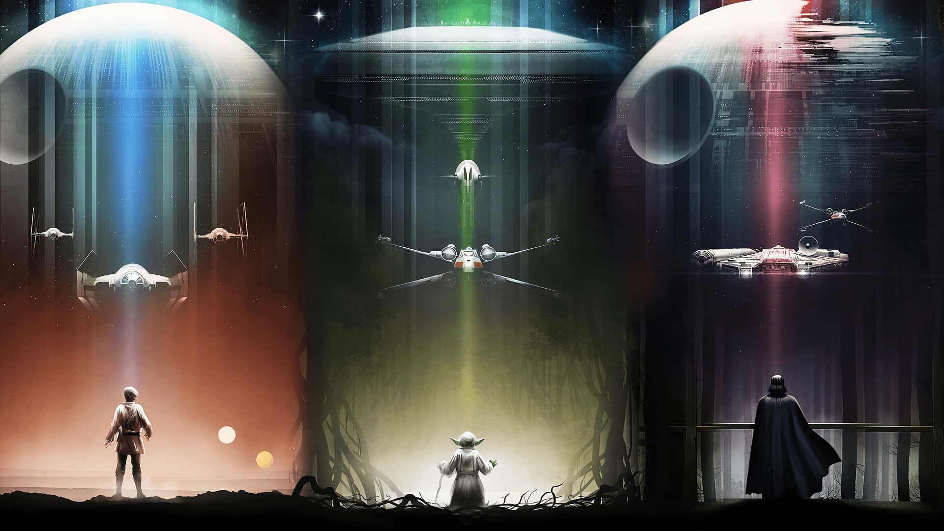 A Moment Of Conflict In The Star Wars Universe Background