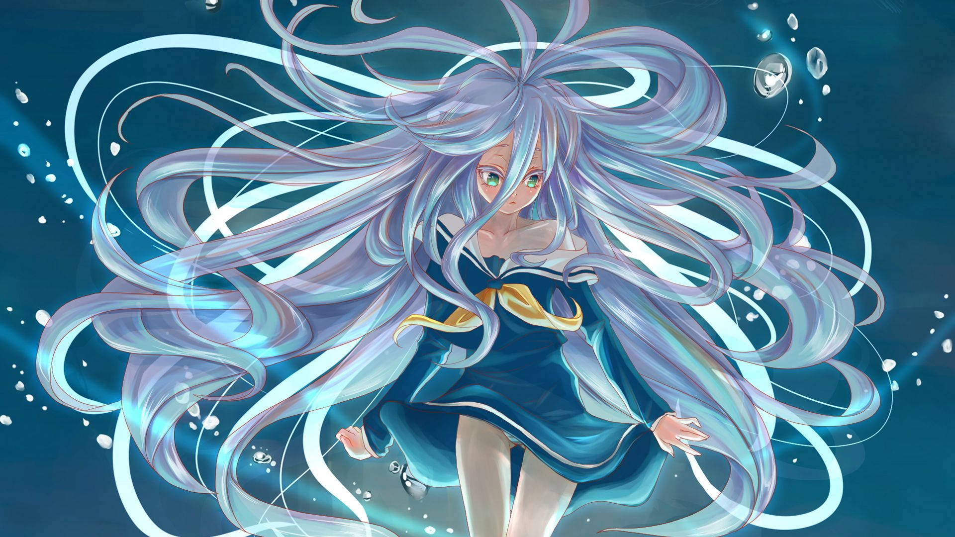 A Moment Of Tranquility With Shiro From No Game No Life Background