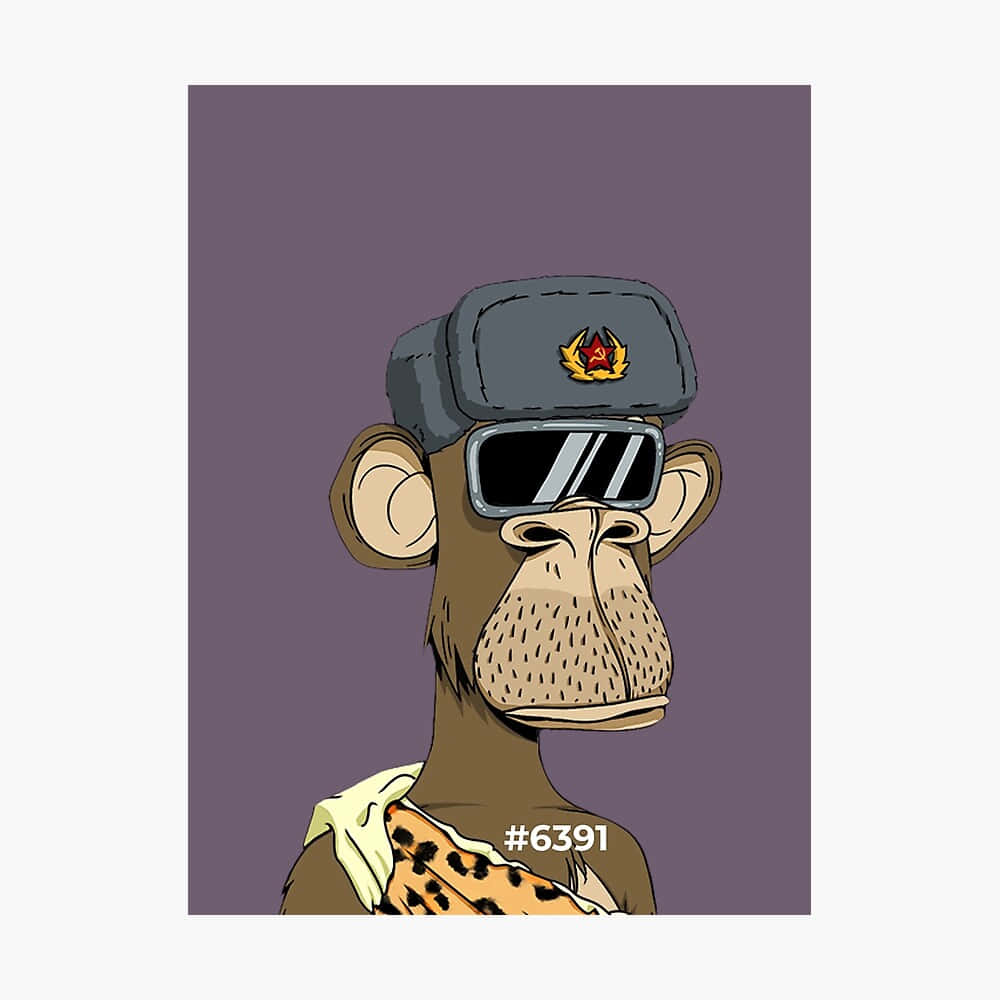 A Monkey Wearing Sunglasses And A Leopard Print Background