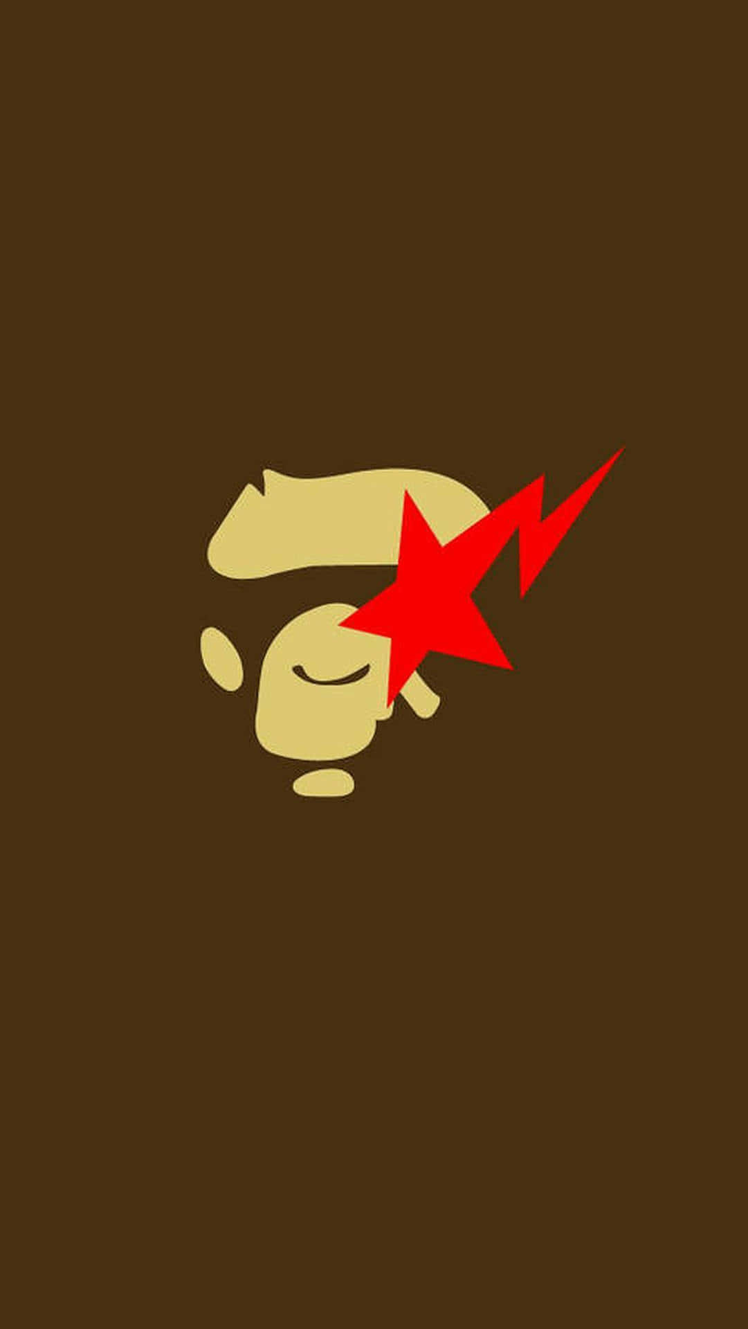 A Monkey With A Red Star On His Head Background