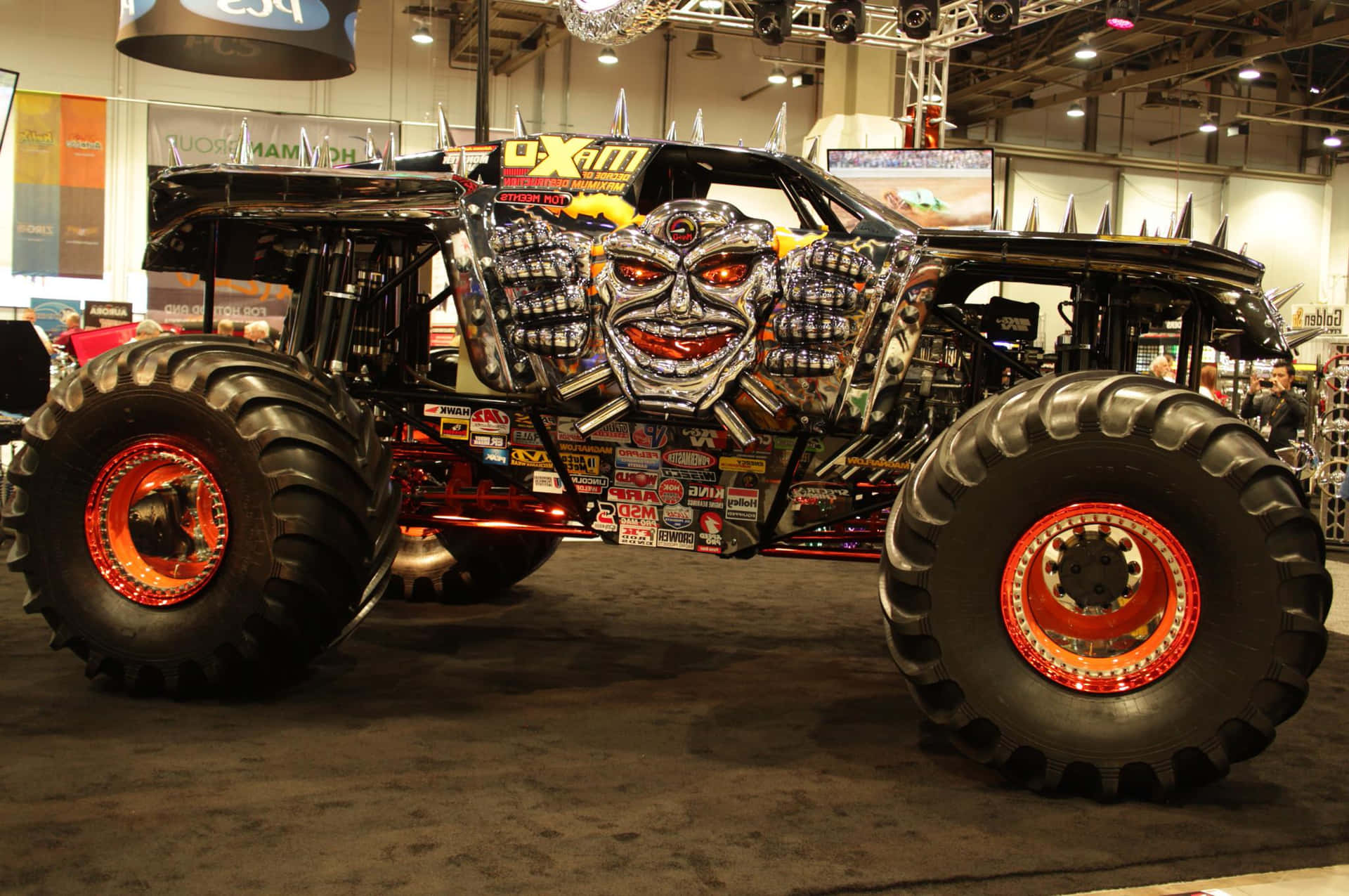 A Monster Truck On Display Background