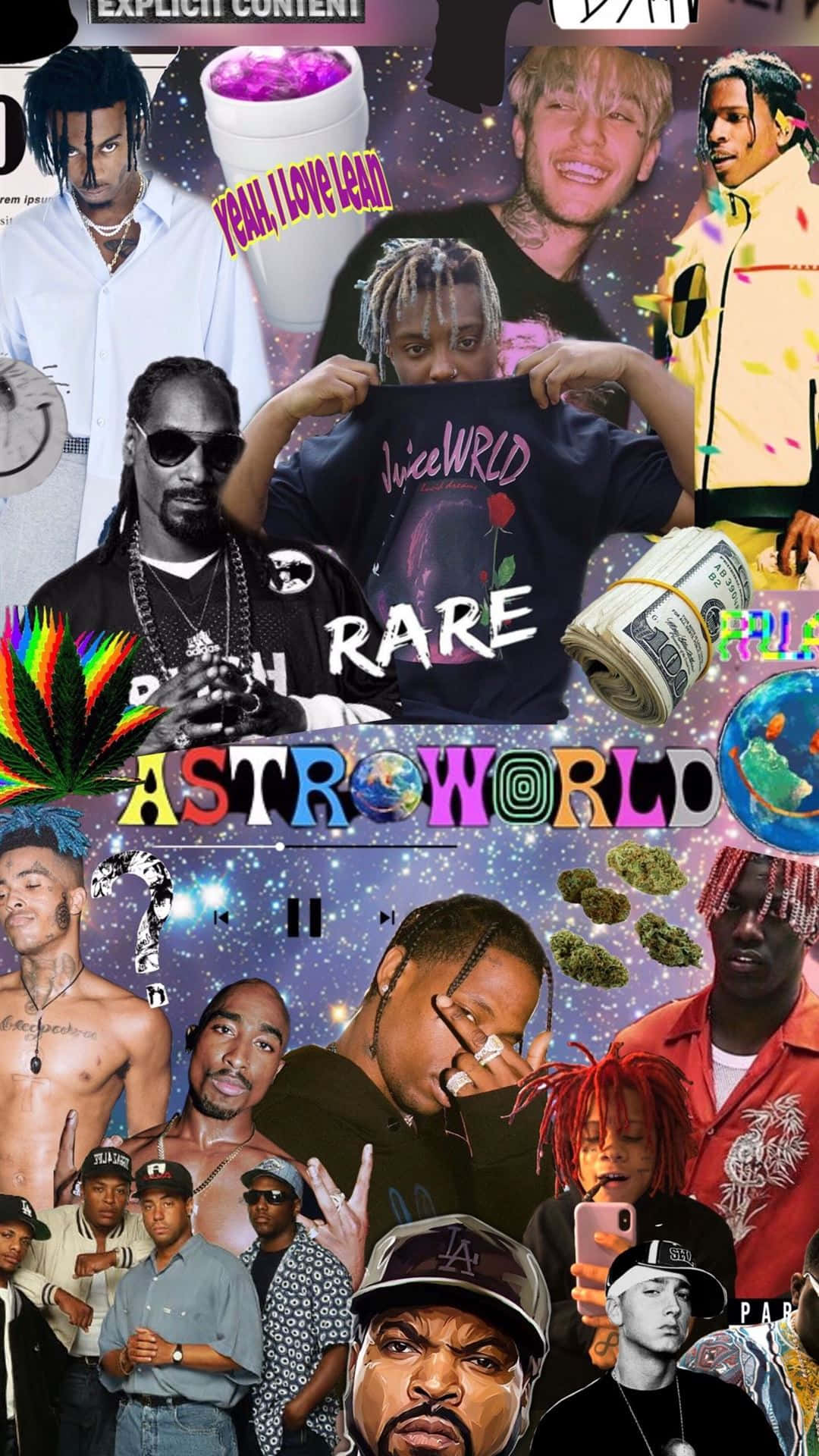 A Mosaic Of Popular Rappers Background