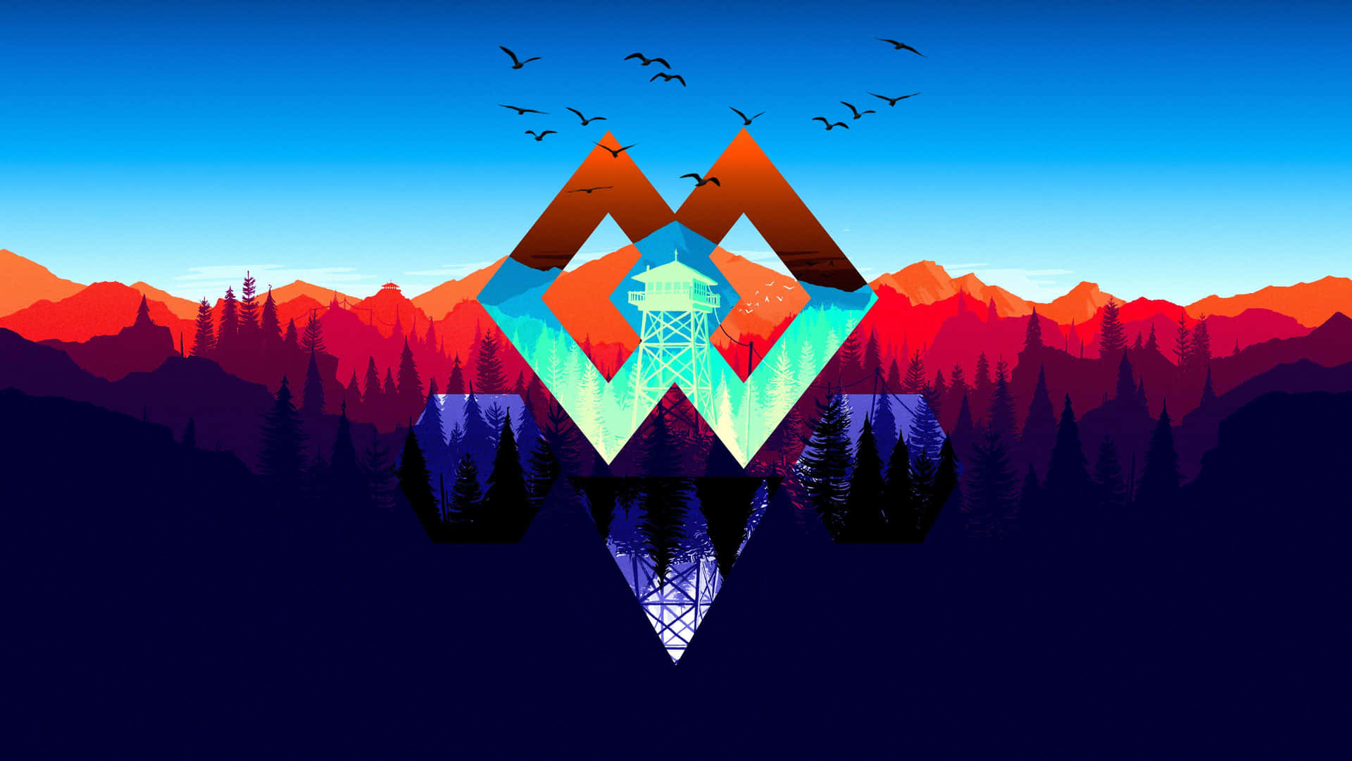 A Mountain With A Bird Flying Over It Background