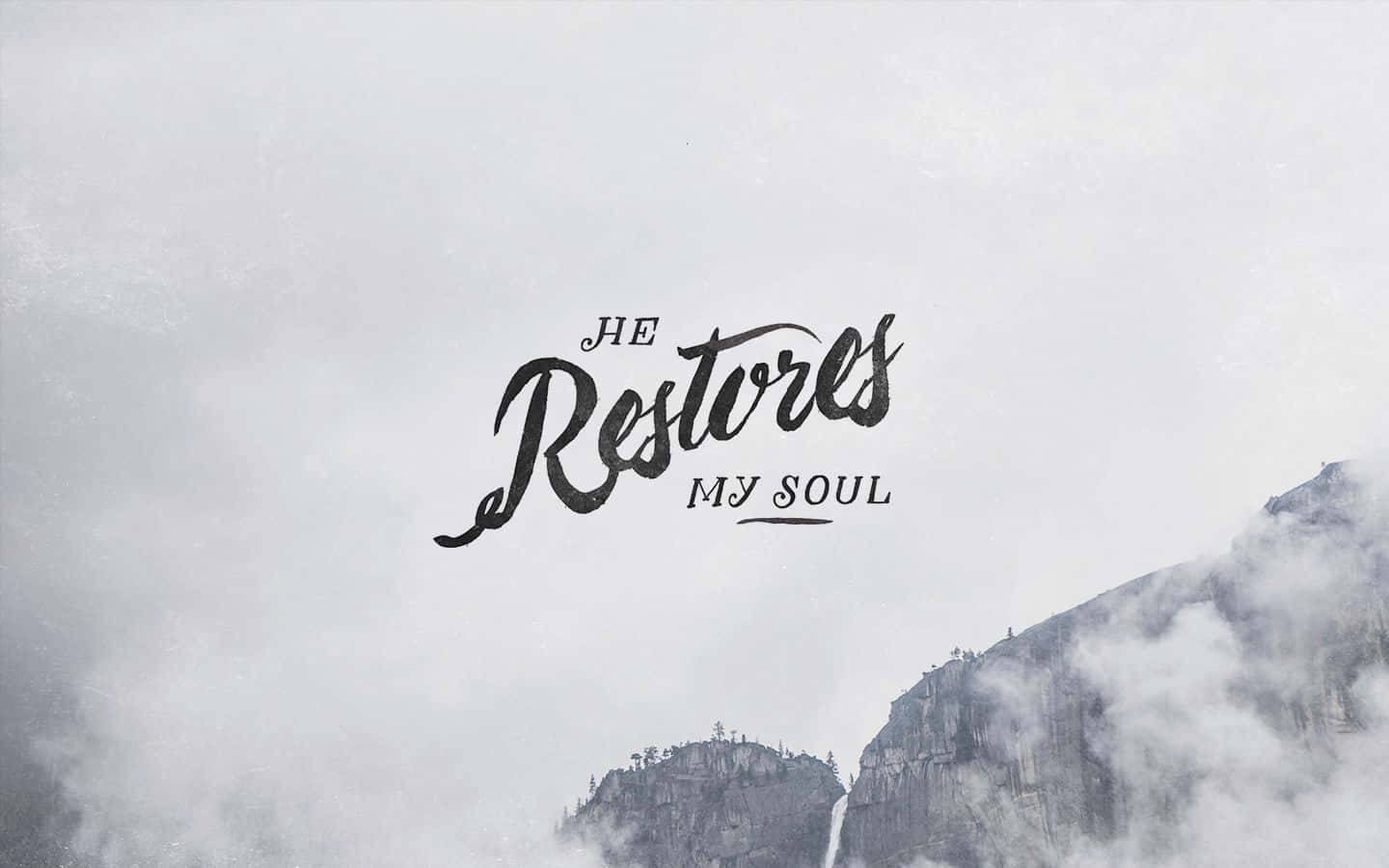 A Mountain With The Words'resists In Soul' Background