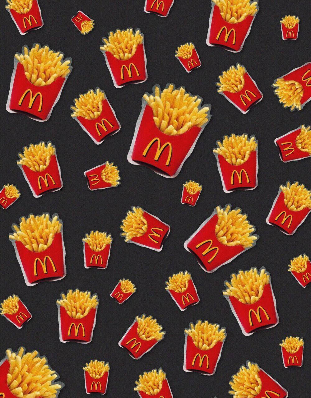 A Mouth-watering Pattern Of Golden-crisp French Fries Background