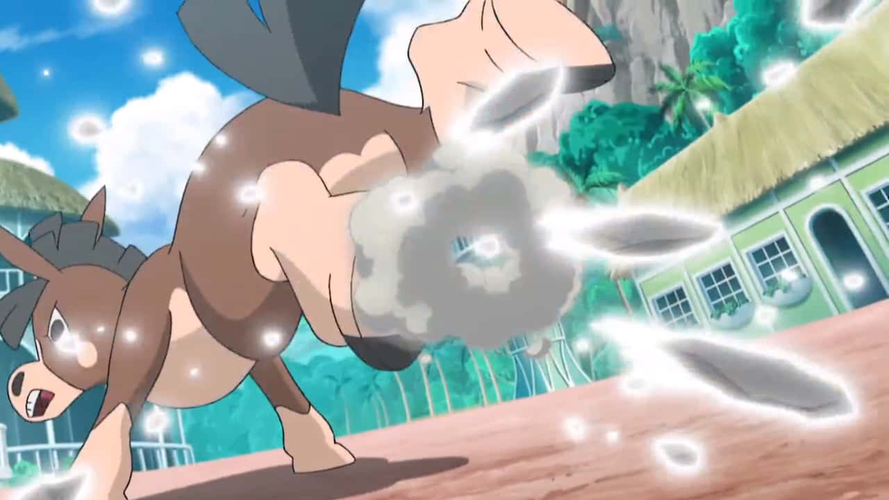 A Mudbray Hoove Gallops Across The Savannah Background