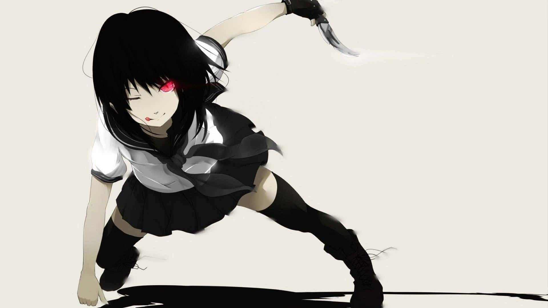 A Mysterious Anime Girl With A Haunted Look Background