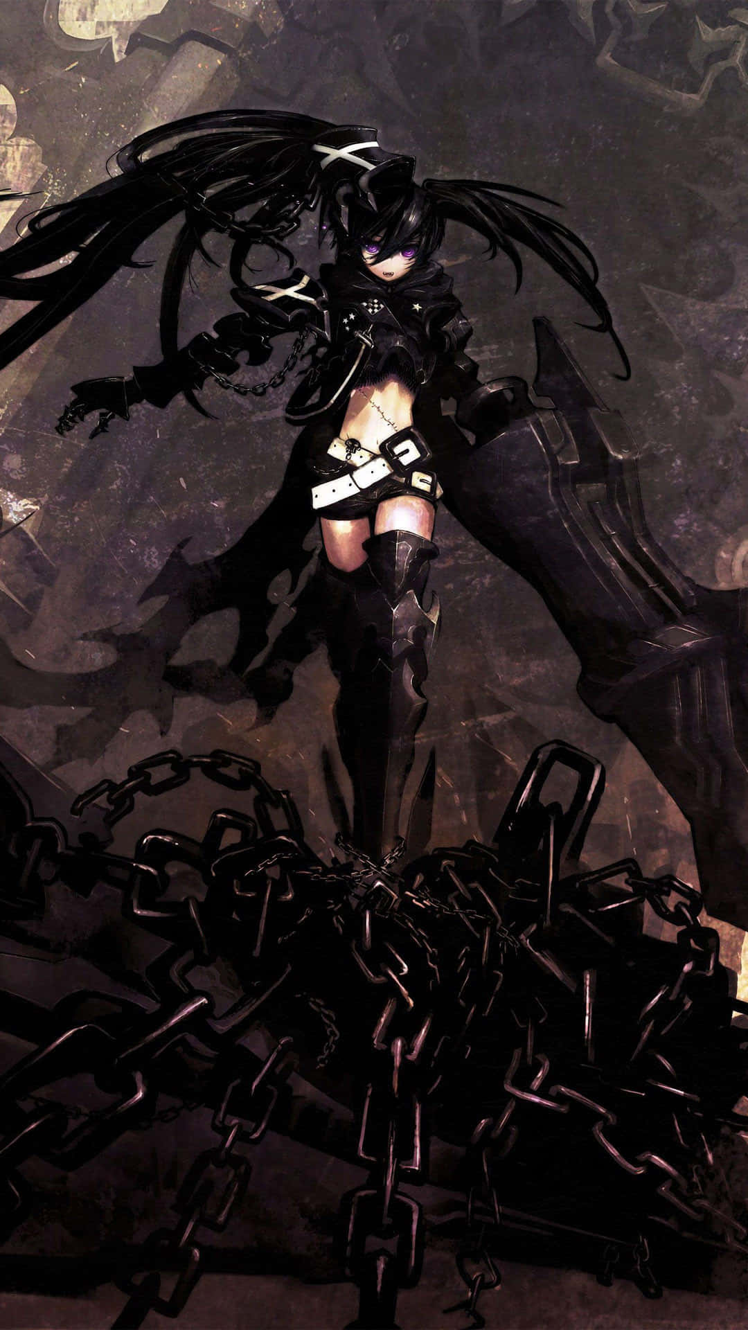 A Mysterious Dark Anime Girl Background