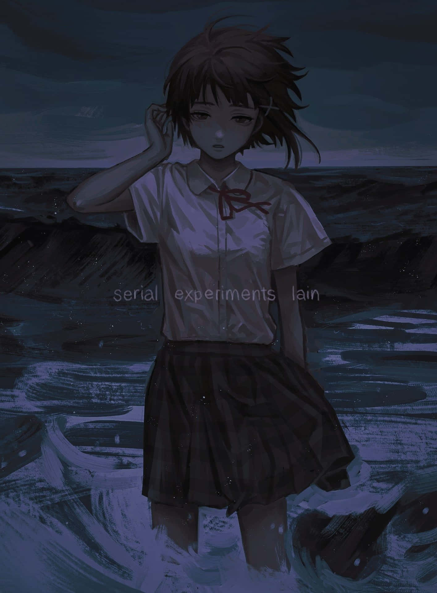 A Mysterious Day In The Digital World Of Serial Experiments Lain Background