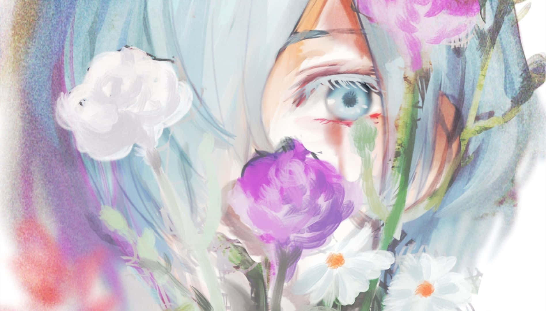 A Mysterious Ghoul Flower Blooms In The City Of Tokyo Background