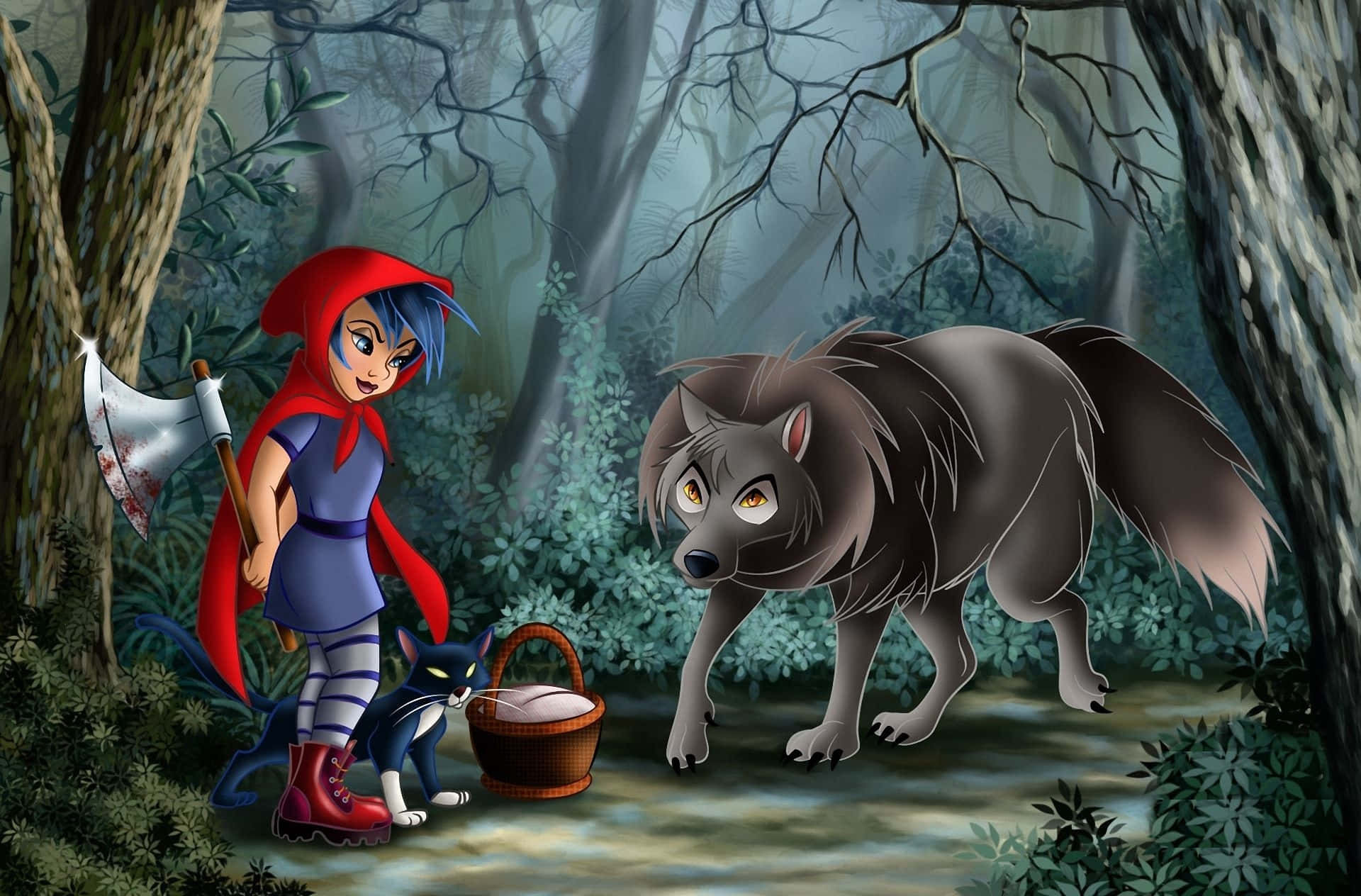 A Mysterious Hooded Cartoon Character Is Planning Something Mischievous. Background