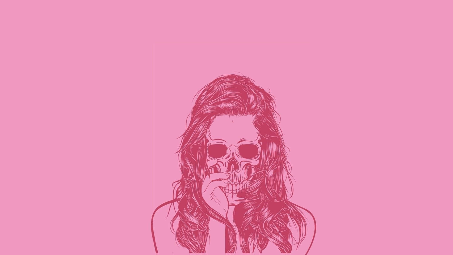 A Mysterious Pink Skull Background