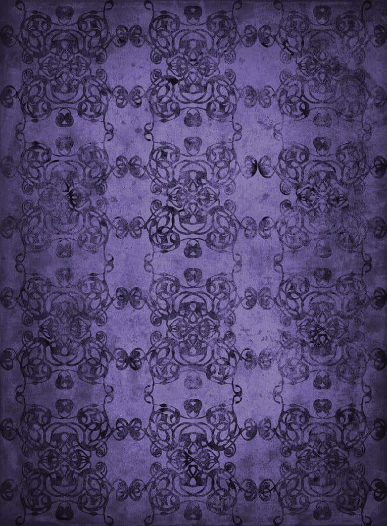A Mysterious View Of A Gothic City Bathed In Purple Light Background