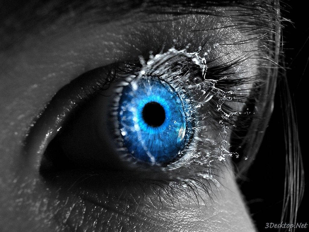 A Mystical 3d Blue Watery Eye Background